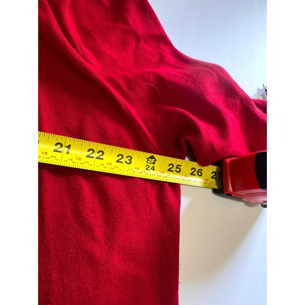 89th & Madison Red Open Front Cardigan Ribbed Draped Hem 3/4 Sleeve Plus Size 3X - Picture 7 of 7